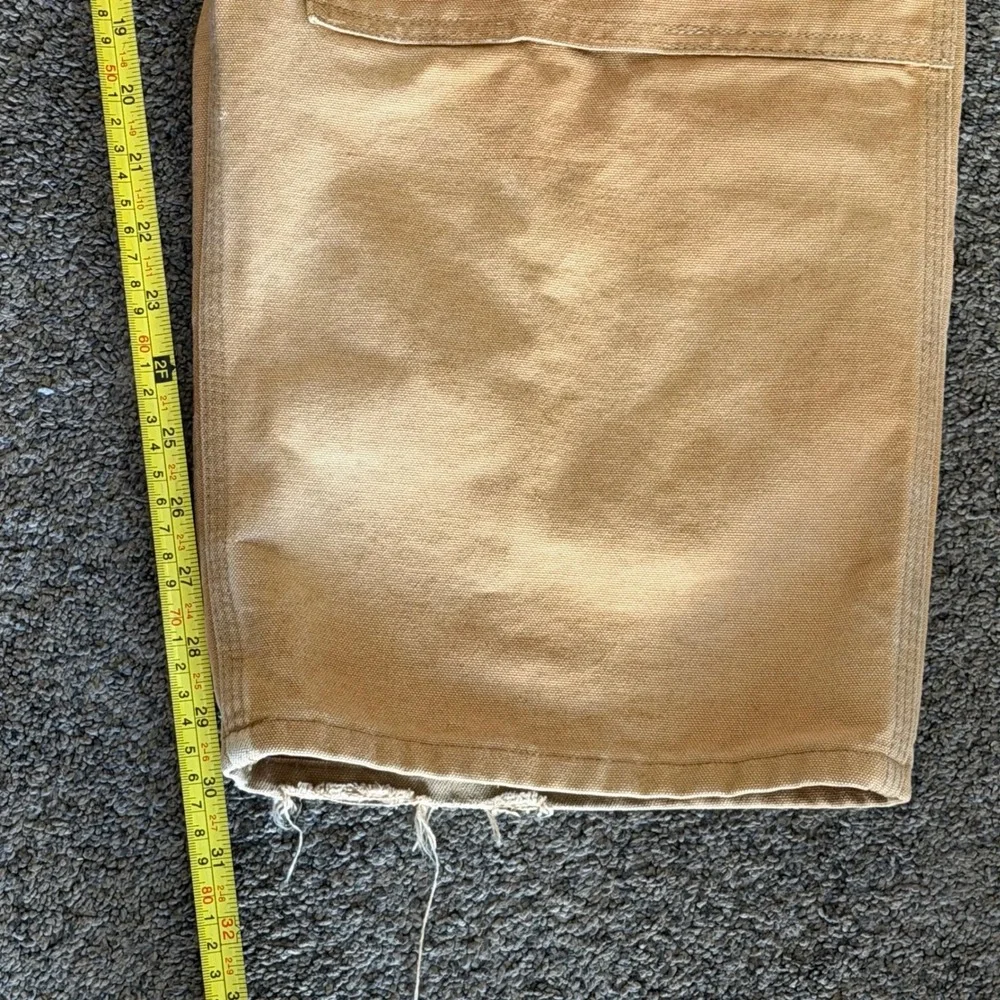 Vintage 1990 USA Carhartt Men Duck Bib Double Logger R01 Brown 44x30 Distressed